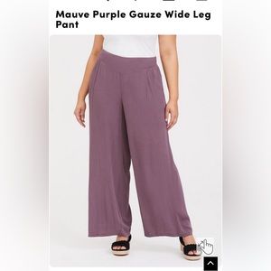 Torrid Mauve Purple Wide Leg Gauze Pant